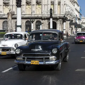 Vintage cars on the Prado, Havana Vintage cars on the Prado, Havana