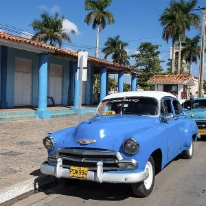 Vintage cars, Vinales, Cuba, Central America