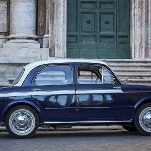 Vintage Fiat 1100 on street, Rome, Italy, Europe