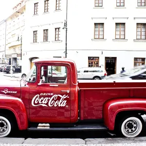 Vintage Red Coca-Cola Truck Print