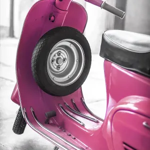 Vintage scooter parked in the garage Vintage scooter parked in the garage