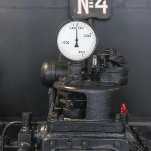 Vintage tachometer. Part of old power plant Vintage tachometer. Part of old power plant