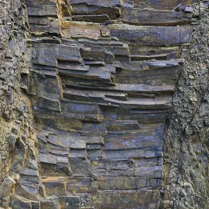 Volcanic layers of basaltic rock Volcanic layers of basaltic rock
