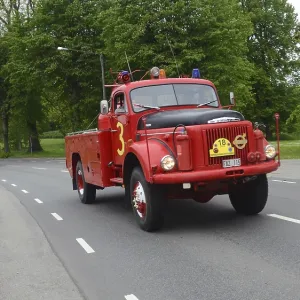 Volvo Veteran Fire Truck Print - Ystad, Sweden 1956