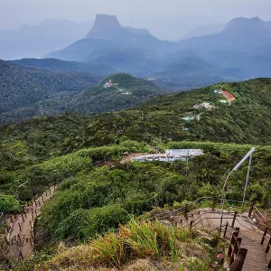 Walking path from Adams peak at sunrise, Sri Lanka Print Walking path from Adams peak at sunrise, Sri Lanka Print