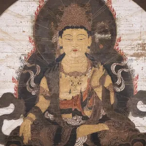 Wall hanging, painting of the Bodhisattva Akasagarbha or Bodhisattva of Space Wall hanging, painting of the Bodhisattva Akasagarbha or Bodhisattva of Space