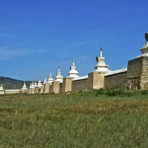 Wall with Soyombo stupas, Erdene Zuu Khiid monastery
