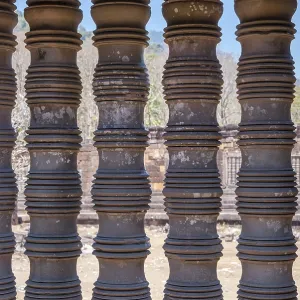 Wat Phou temple closeup detail, Laos