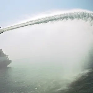 Water cannon on coastguard vigilance ship Water cannon on coastguard vigilance ship