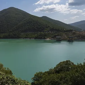 Water Reservoir Artificial Lake Zhinvali Print, Georgia