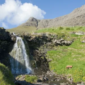 Waterfall, Sorvagsfjoerdur, Bour Waterfall, Sorvagsfjoerdur, Bour