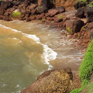 Waves gushing anjuna beach Goa Maharashtra India Asia September 2010 Waves gushing anjuna beach Goa Maharashtra India Asia September 2010