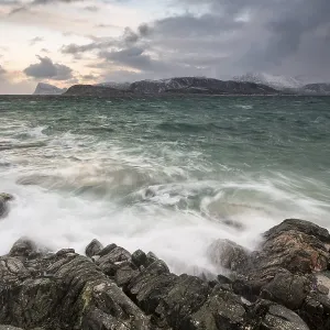 Waves, stormy sea in winter, Hillsoya Waves, stormy sea in winter, Hillsoya