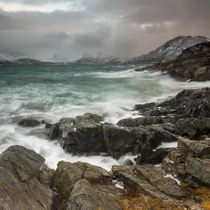 Waves, stormy sea in winter, Hillsoya Waves, stormy sea in winter, Hillsoya