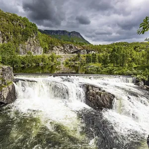 The western Norway. The seething waterfall - threshold on the river Bioreio The western Norway. The seething waterfall - threshold on the river Bioreio