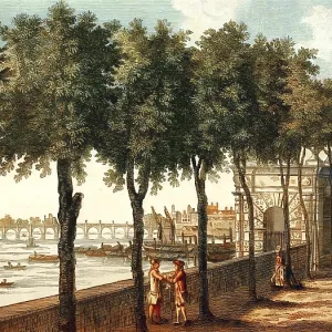 Westminster and Westminster Bridge from York Stairs and the water tower