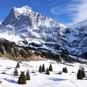 Wetterhorn Mountain on Sunny Winter Day