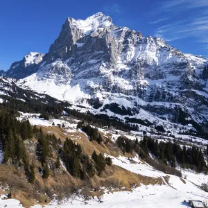 Wetterhorn Mountain on Sunny Winter Day