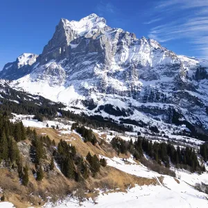Wetterhorn Mountain on Sunny Winter Day