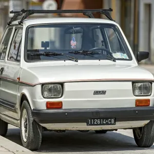 White FIAT 126, Staff 4, 650, oldtimer