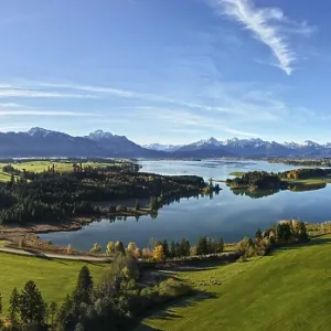 Wide Panoramic View of Forggensee, Bavaria Germany Print