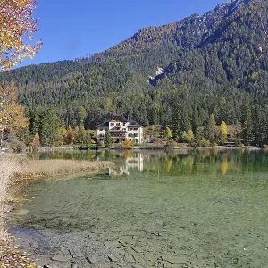 Wide shore with shallow, crystal-clear water