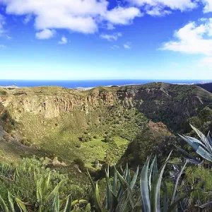 Vue large de la cratère Bandama avec un ciel fascinant, Grande Canarie, Espagne