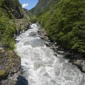Wild flowing river in a mountainous Wild flowing river in a mountainous