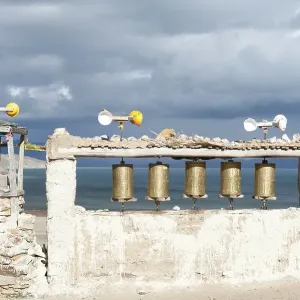 Wind energy, prayer wheels powered by wind Wind energy, prayer wheels powered by wind