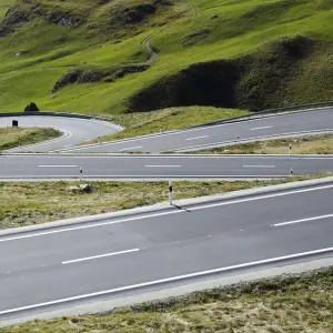 Winding road through mountain in Switzerland Winding road through mountain in Switzerland