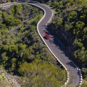 Winding roads in the Masca canyon in the mountain municipality in the north of Tenerife