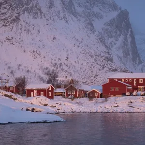 Winter atmosphere early in the morning in the fishing village