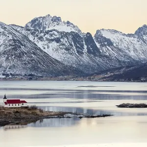 Winter landscape at Austnesfjord Winter landscape at Austnesfjord