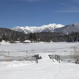 Winter landscape, Lautersee, Karwendel Mountains Winter landscape, Lautersee, Karwendel Mountains