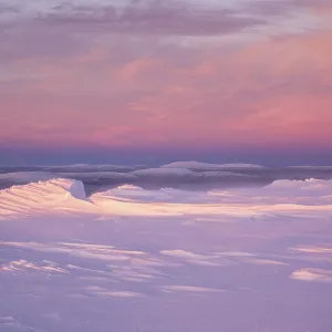 Winter landscape in stormy weather