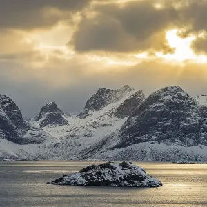 Winter Scandinavian landscape by the fjord Winter Scandinavian landscape by the fjord