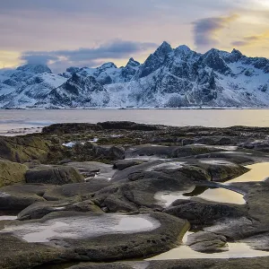 Winter Scandinavian landscape, sea Winter Scandinavian landscape, sea