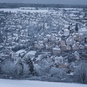 Wintery City View Print, Altensteig, Germany