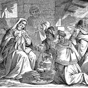 The Wise Men from the East, Mary and Joseph - 1877 Print The Wise Men from the East, Mary and Joseph - 1877 Print