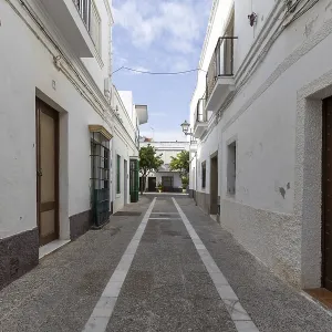 Wonderful Old Town in White Mediterranean Style Print