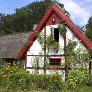 Wood house in the country, Schonen area, Sweden Wood house in the country, Schonen area, Sweden