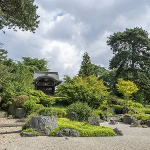 Wooden building in Japanese gardens