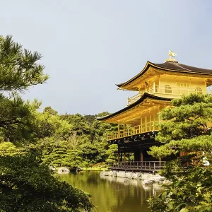 The world famous Kinkakuji Temple (The Golden Pavilion) in Kyoto