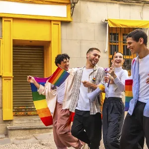 Young Diverse Friends Celebrating LGBTQIA+ Pride Print
