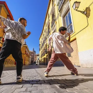 Street Dance Movement Print: Young Men in European City