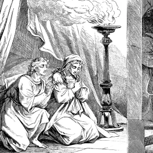 Young Tobias receives Sarah as wife Young Tobias receives Sarah as wife