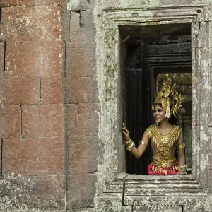 Young woman dressed as a temple dancer Young woman dressed as a temple dancer