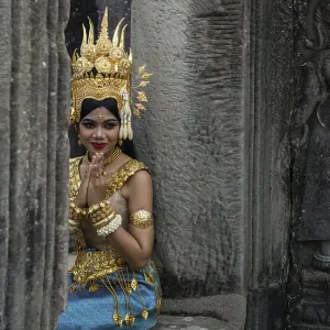 Young woman dressed as a temple dancer Young woman dressed as a temple dancer