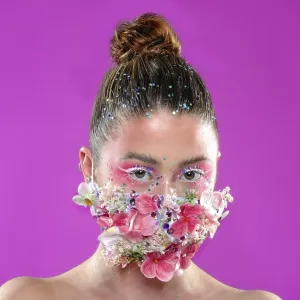 Young woman with face mask, Corona Series, Germany