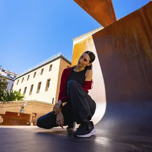 Young Woman in Modern City Print
